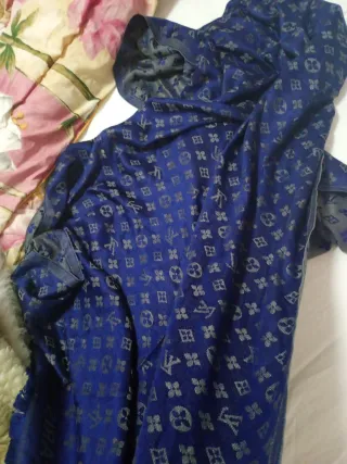Bufanda Louis Vuitton Monogram Azul Gris