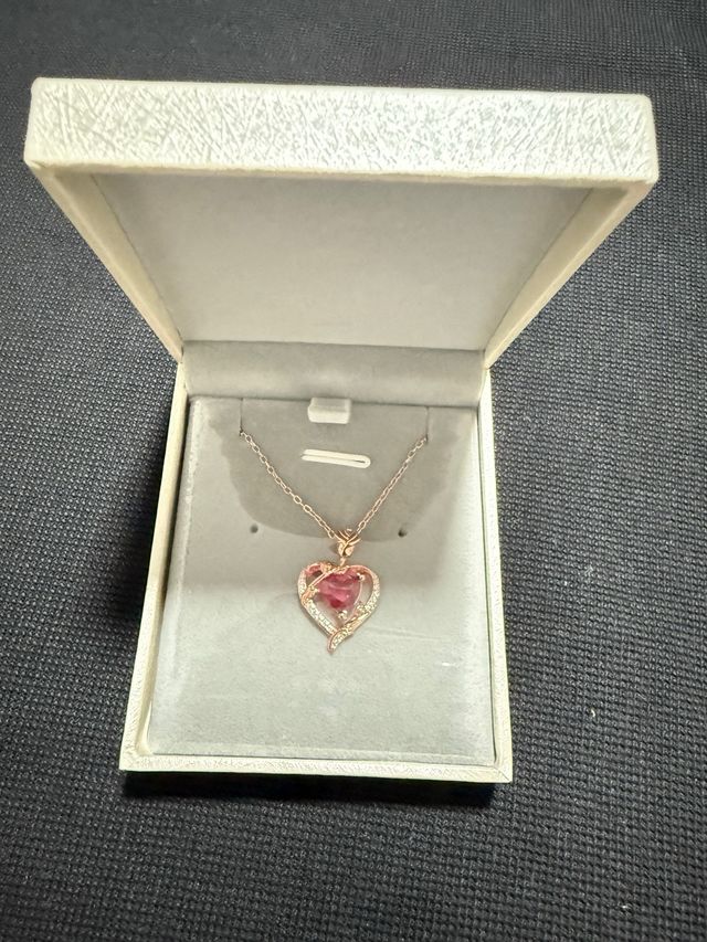 Collare Cuore Rosa in Argento 925
