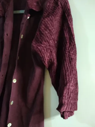 Cardigan lana merino e viscosa maniche 3/4