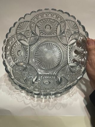 Frutero Vintage Vidrio Prensado Años 70