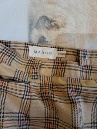 Falda cuadros vintage Mango