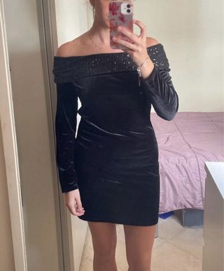 Vestido negro lentejuelas