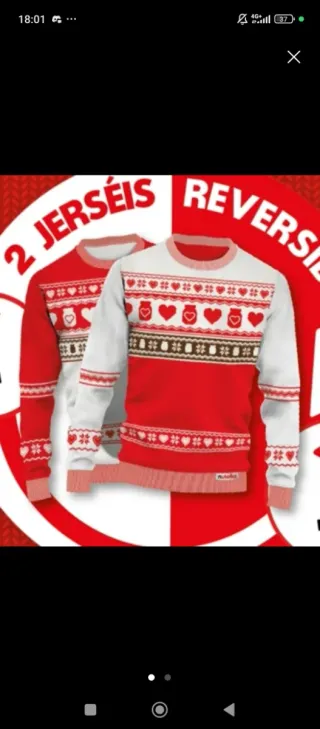 Jersey Navidad Reversible Nutella Talla L nuevo