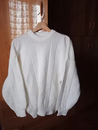 Pullover maglia vintage bianco