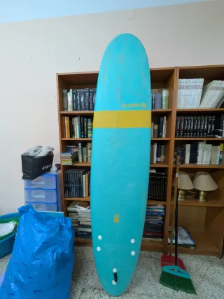Tabla de surf OLAIAN azul y amarilla