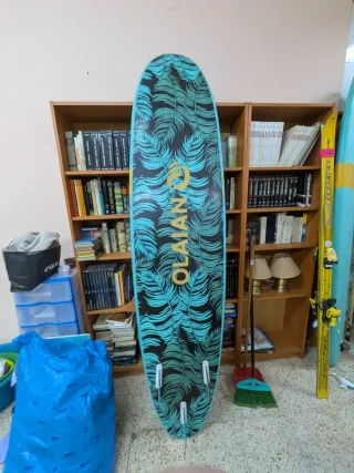 Tabla de surf OLAIAN azul y amarilla