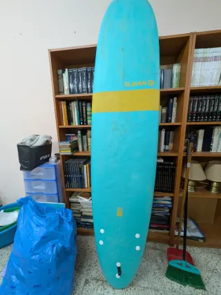 Tabla de surf OLAIAN azul y amarilla