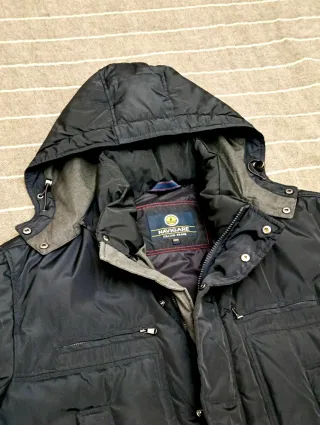 Giaccone blu XXXL con cappuccio removibile