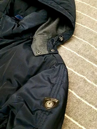 Giaccone blu XXXL con cappuccio removibile