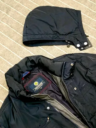 Giaccone blu XXXL con cappuccio removibile