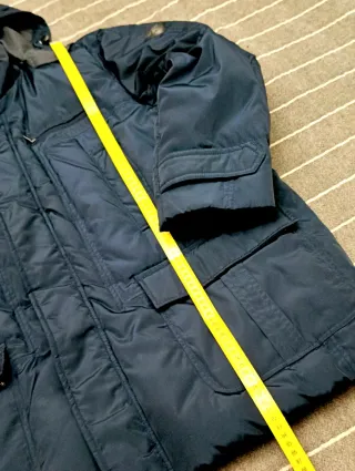 Giaccone blu XXXL con cappuccio removibile