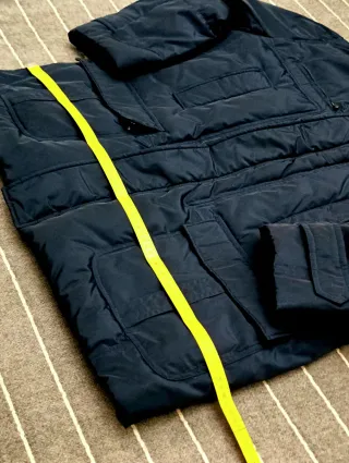 Giaccone blu XXXL con cappuccio removibile