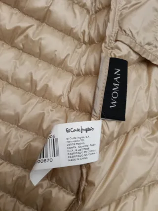 Chaleco largo mujer beige Plumas
