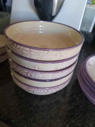 Juego de vajilla y vasos biznaga