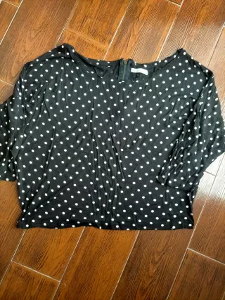 Camiseta Lefties lunares negra mujer