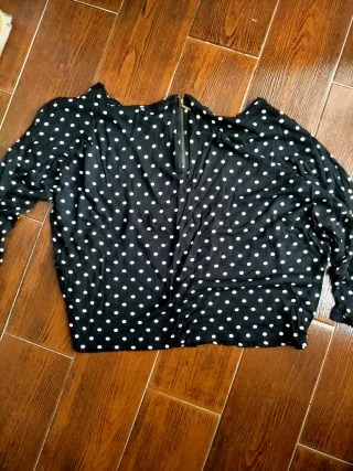 Camiseta Lefties lunares negra mujer