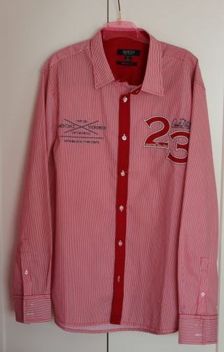 Camisa Smog Rayas Rojas y Blancas