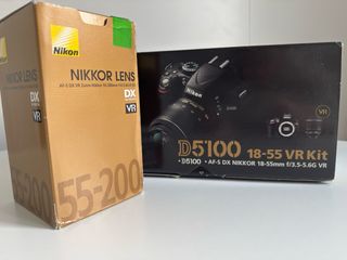 Cámara Nikon D5100 + 2 objetivos 18-55 y 55-200