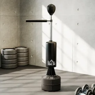 Saco de boxeo de pie con bola y barra