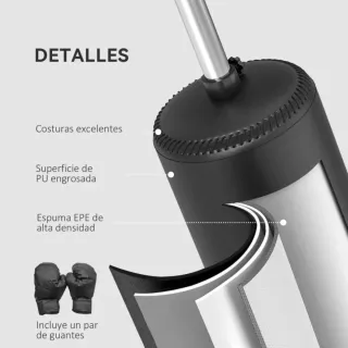 Saco de boxeo de pie con bola y barra