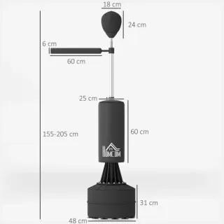 Saco de boxeo de pie con bola y barra