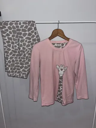 Pijama Conjunto Jirafa Rosa y Gris
