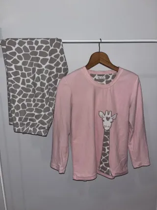 Pijama Conjunto Jirafa Rosa y Gris