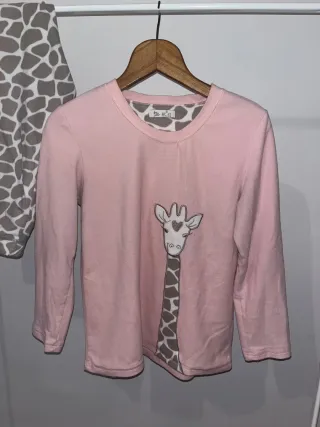 Pijama Conjunto Jirafa Rosa y Gris