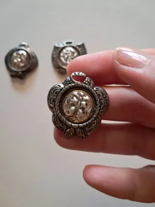 Set 3 ciondoli vintage argentati