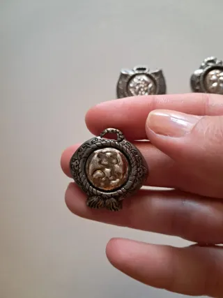 Set 3 ciondoli vintage argentati