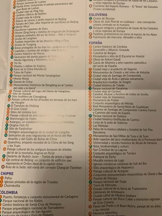 Mapa Patrimonio Mundial UNESCO 2024-2025