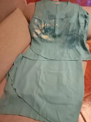 Conjunto fiesta mujer verde azulado
