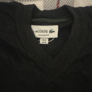 Lacoste jersey sweater gris de lana M ajustado