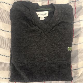 Lacoste jersey sweater gris de lana M ajustado