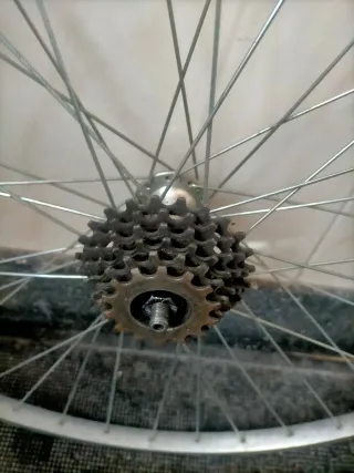 Rueda trasera bicicleta con piñonera