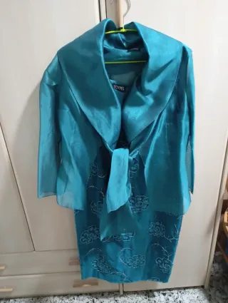 Vestido fiesta ceremonia azul T44