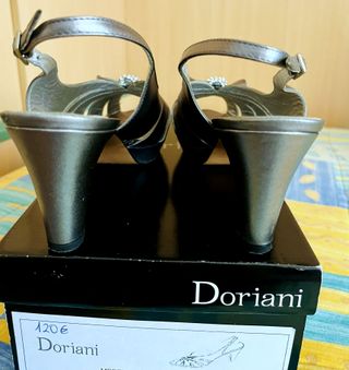 Sandalias Doriani Piel Fiesta Plata