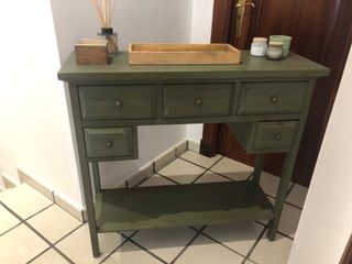 Mueble de entrada madera verde