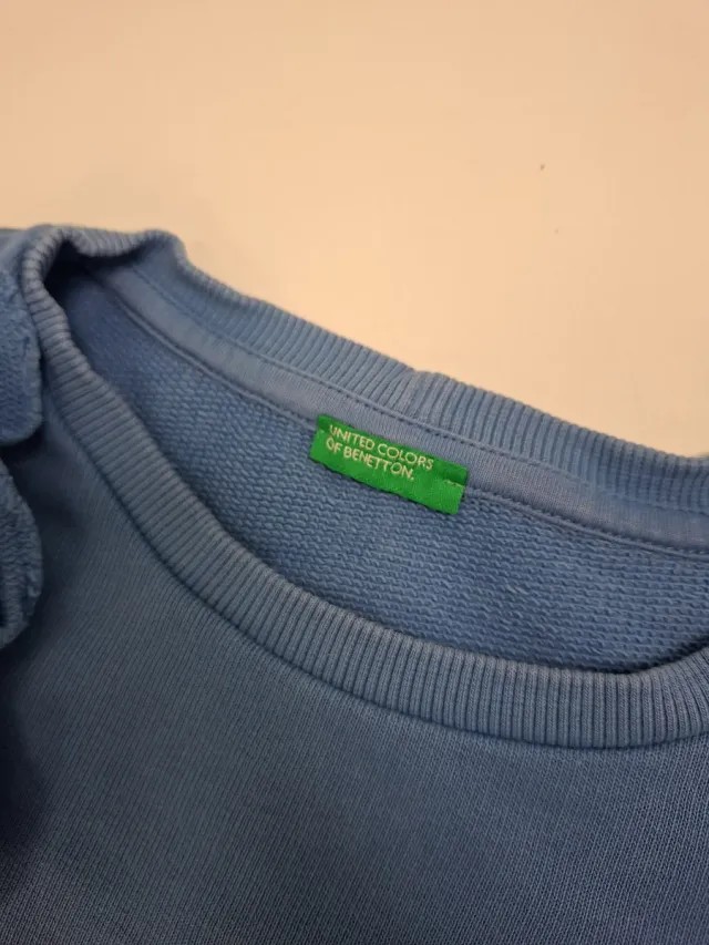 Sudadera  Benetton niña azul T6 con volantes