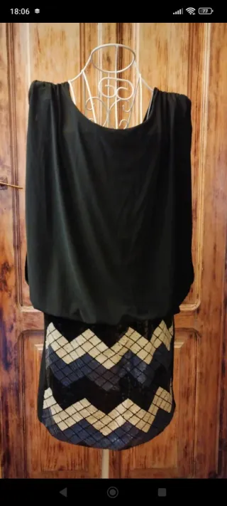 Vestido Fiesta elegante con falda lentejuelas