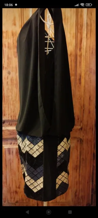 Vestido Fiesta elegante con falda lentejuelas