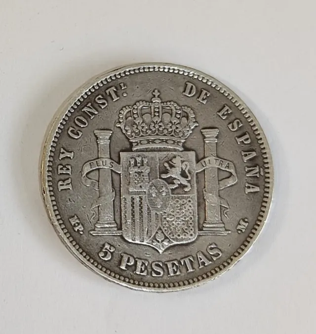 MONEDA 5 PESETAS ALFONSO XIII 1890 MBC