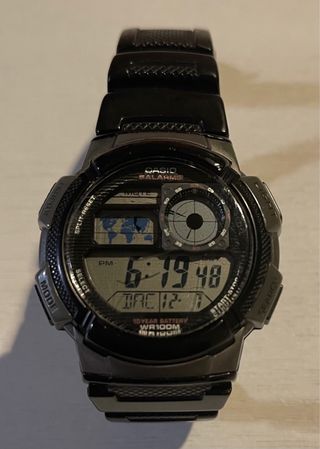 Correa de caucho Casio Negra/Plateada