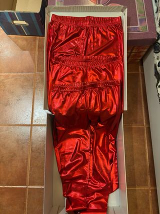 Set 3 mallas largas rojo metalizado Talla M