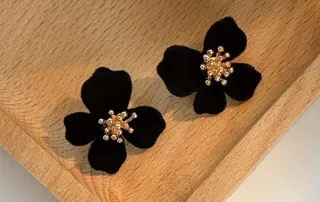 Pendientes Flor Verde y Blanca