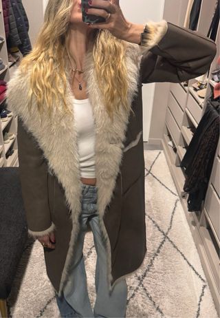 Abrigo Zara nuevo reversible doble faz