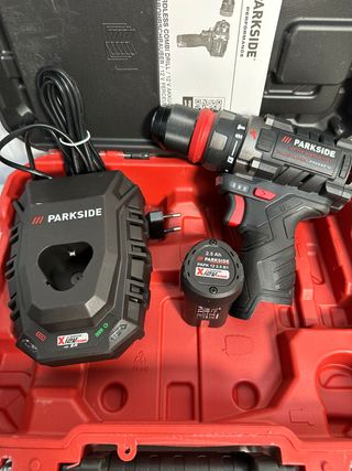 Taladro Percutor Parkside 12V + Batería 2.5Ah + Ca