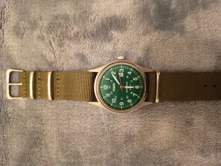 Orologio al quarzo vintage stile aviatore verde