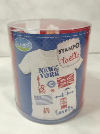 Sellos STAMPO TEXTILE - NY y Londres - Aladine
