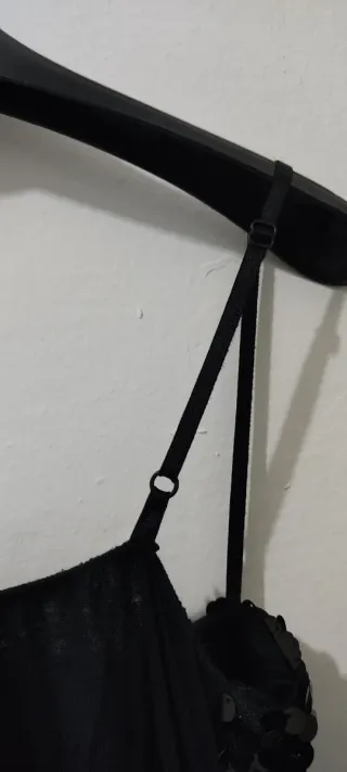 Top Lentejuelas negro Talla S Made in Italy